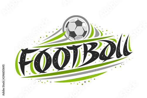Vector Logo For Football Outline Creative Illustration Of Hitting