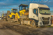 Road transport of heavy machinery in large trucks