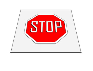 stop sign isolated on white