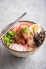 Wall Mural - ahi poke bowl with edamame