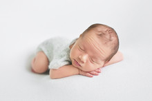 Newborn Boy On White Background