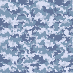 Pastel Camouflage Seamless Pattern - Pastel blue camouflage repeating pattern design