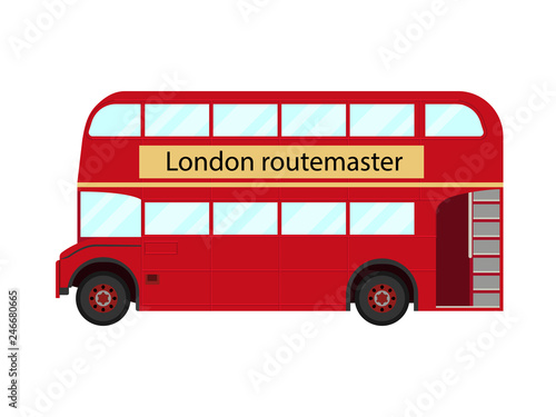 Fotomural Red double decker bus symbol of London - vector illustration