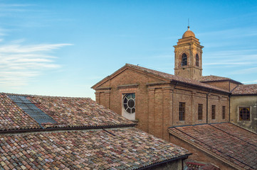 Italy, Bertinoro is a small town placed in Emilia Romagna, located on hill Mount Cesubeo. In the picture Santa Caterina Cathedral