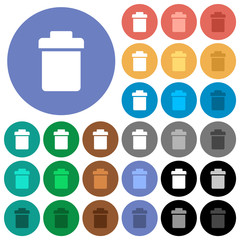 Sticker - Single trash round flat multi colored icons