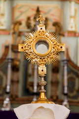 Wall Mural - Ostensorial adoration in the catholic church