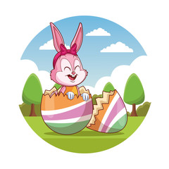 Canvas Print - happy easter cartoon