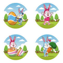 Canvas Print - happy easter cartoon