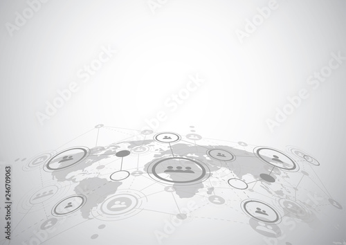 Global network connection. World map point and line composition concept of gl...