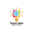© DISTROLOGO - teamwork creative idea logo design template. bulb icon symbol design