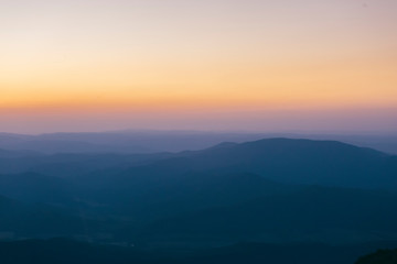 Canvas Print - Sunset Dusk Light Over Mount Buffalo Landscape in Victoria, Australia.