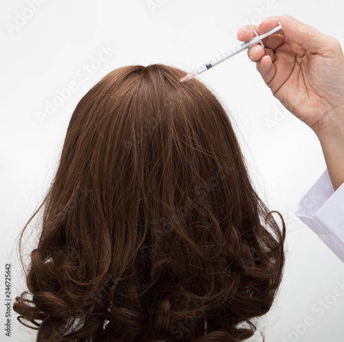 Aesthetics Doctor Inject Treatment Serum Vitamins To Hair Fall