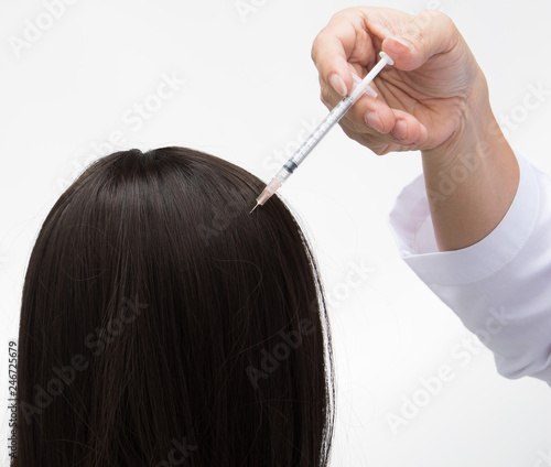 Aesthetics Doctor Inject Treatment Serum Vitamins To Hair Fall