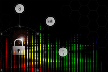 Wall Mural - abstract social security technology concept background illustration