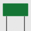 sign road green board on transparent background