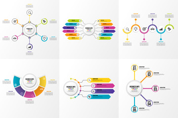 Wall Mural - set of infographics elements vector design template. business data visualization infographics timeli
