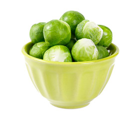 Poster - Brussels sprouts on a white background