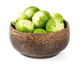 Poster - Brussels sprouts on a white background