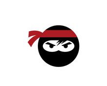 Ninja Warrior Icon. Simple Black Ninja Head Logo
