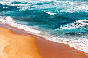 waves on the beach, great ocean road in Melbourne Australia