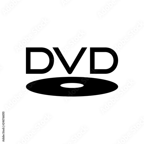 Fotografía Black dvd icon or logo isolated on white
