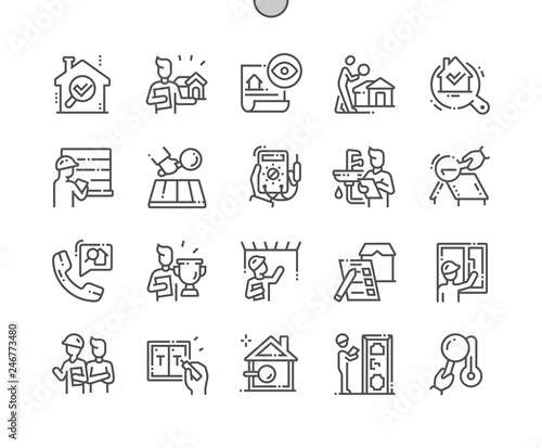 Cuadros en Lienzo Home inspections Well-crafted Pixel Perfect Vector Thin Line Icons 30 2x Grid for Web Graphics and Apps