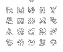 Family Well-crafted Pixel Perfect Vector Thin Line Icons 30 2x Grid For Web Graphics And Apps. Simple Minimal Pictogram