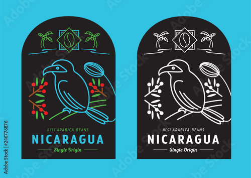Fotografía Nicaragua coffee beans label design