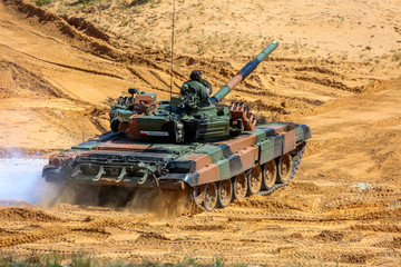 Wall Mural - Tank in military training Saber Strike in Latvia.