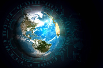 Wall Mural - disruptive technologies that changed the world.disruption concept.texture map courtesy of nasa.