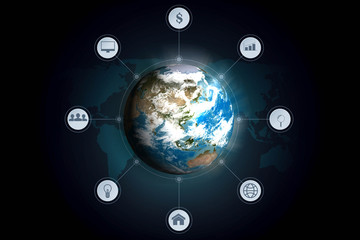 Wall Mural - disruptive technologies that changed the world.disruption concept.texture map courtesy of nasa.