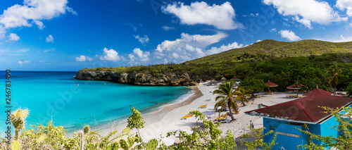 The pristine Grote Knip beach on the tropical Island of Curacao Canvas Print