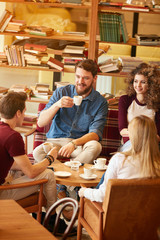 Sticker - Students having coffee time in cafeteria