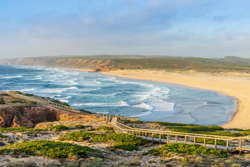 Wall Mural - Amazingly beautiful wild beach Bordeira, next to Carrapateira, Algarve, Portugal