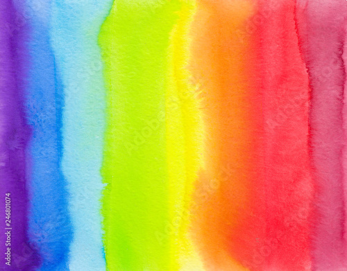 Rainbow Watercolor Background Stripe Splash Illustration For