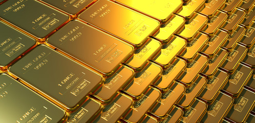 Gold bar close up shot. wealth business success concept