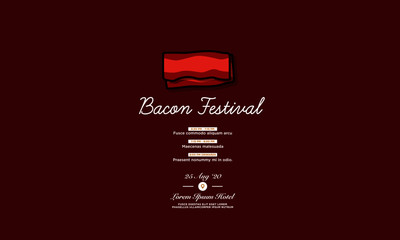 Wall Mural - Bacon Festival Invitation Design with When and Where Details