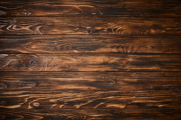 Sticker - top view textured brown wooden table