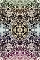 Canvas Print - Abstract artistic multicolored bright glowing unique network of patterns and shapes