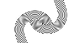 Black And White Curved Line  Stripe Mobious Wave Abstract Background