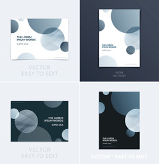 Wall Mural - Set of Design of brochure smooth soft template. Creative abstract, annual report, horizontal cover, flyer in A4 with colourful round shapes for branding, exhibition. Business vector presentation.