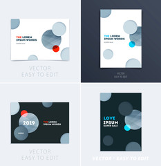 Wall Mural - Set of Design of brochure smooth soft template. Creative abstract, annual report, horizontal cover, flyer in A4 with colourful round shapes for branding, exhibition. Business vector presentation.