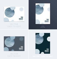 Wall Mural - Set of Design of brochure smooth soft template. Creative abstract, annual report, horizontal cover, flyer in A4 with colourful round shapes for branding, exhibition. Business vector presentation.