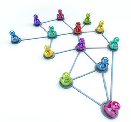 Wall Mural - community network multicolored