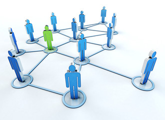 Wall Mural - contact network green and blue