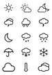 © 9pm Studios - Weather line icons set. Modern outline elements, graphic design concepts, simple meteorology symbols collection