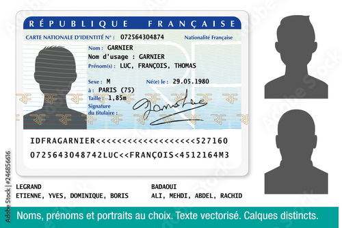 Fotomural Carte Nationale d'Identité Française-Homme-1
