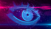 Cyber Surveillance Digital Concept With Spy Eye