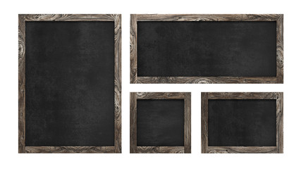 Chalkboard Set Wood Frame Signs Isolated White Background