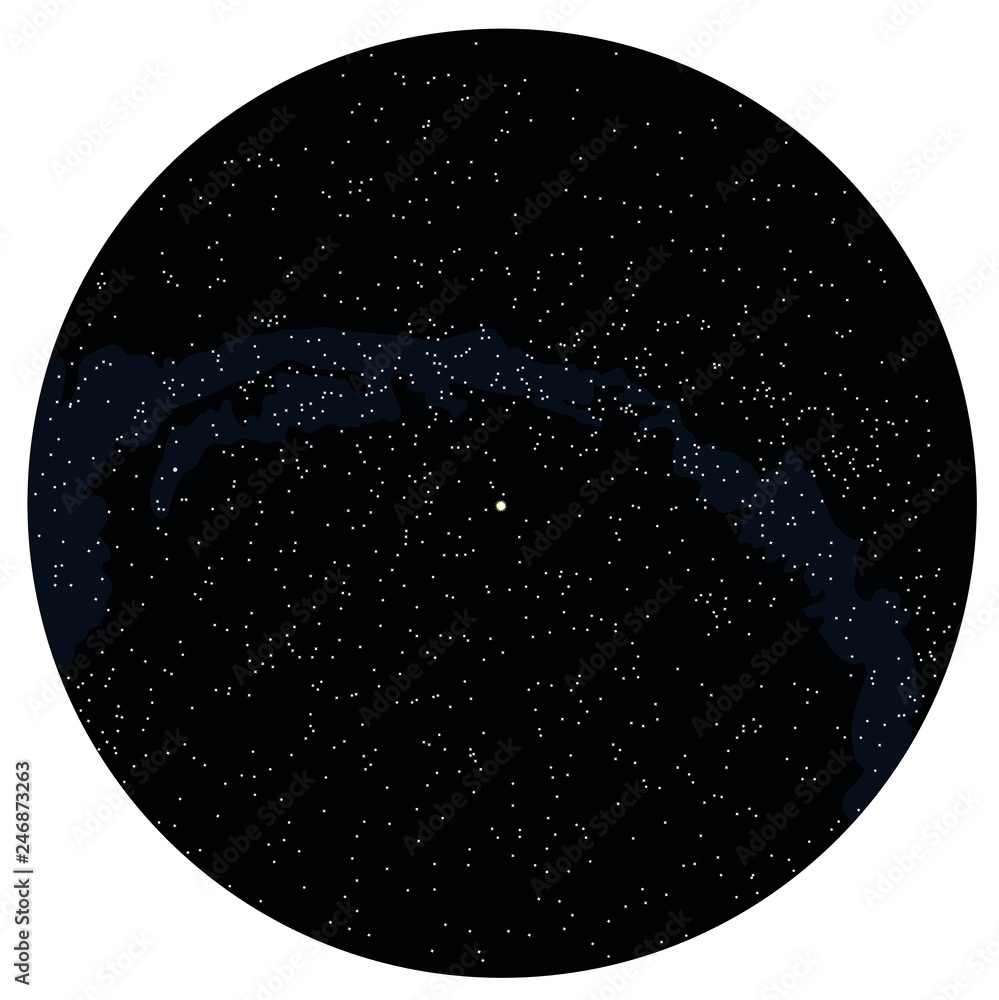 „Celestial Map of The Night Sky. Astronomical Chart